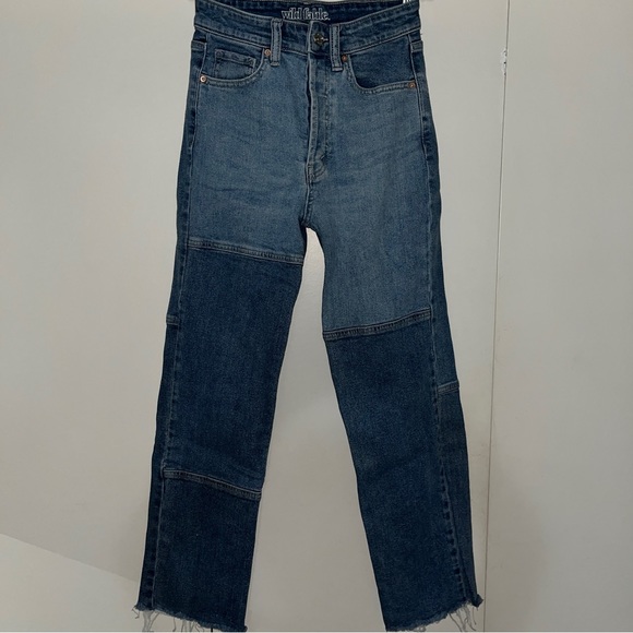 Patchwork Straight Leg Jeans - Picture 6 of 6